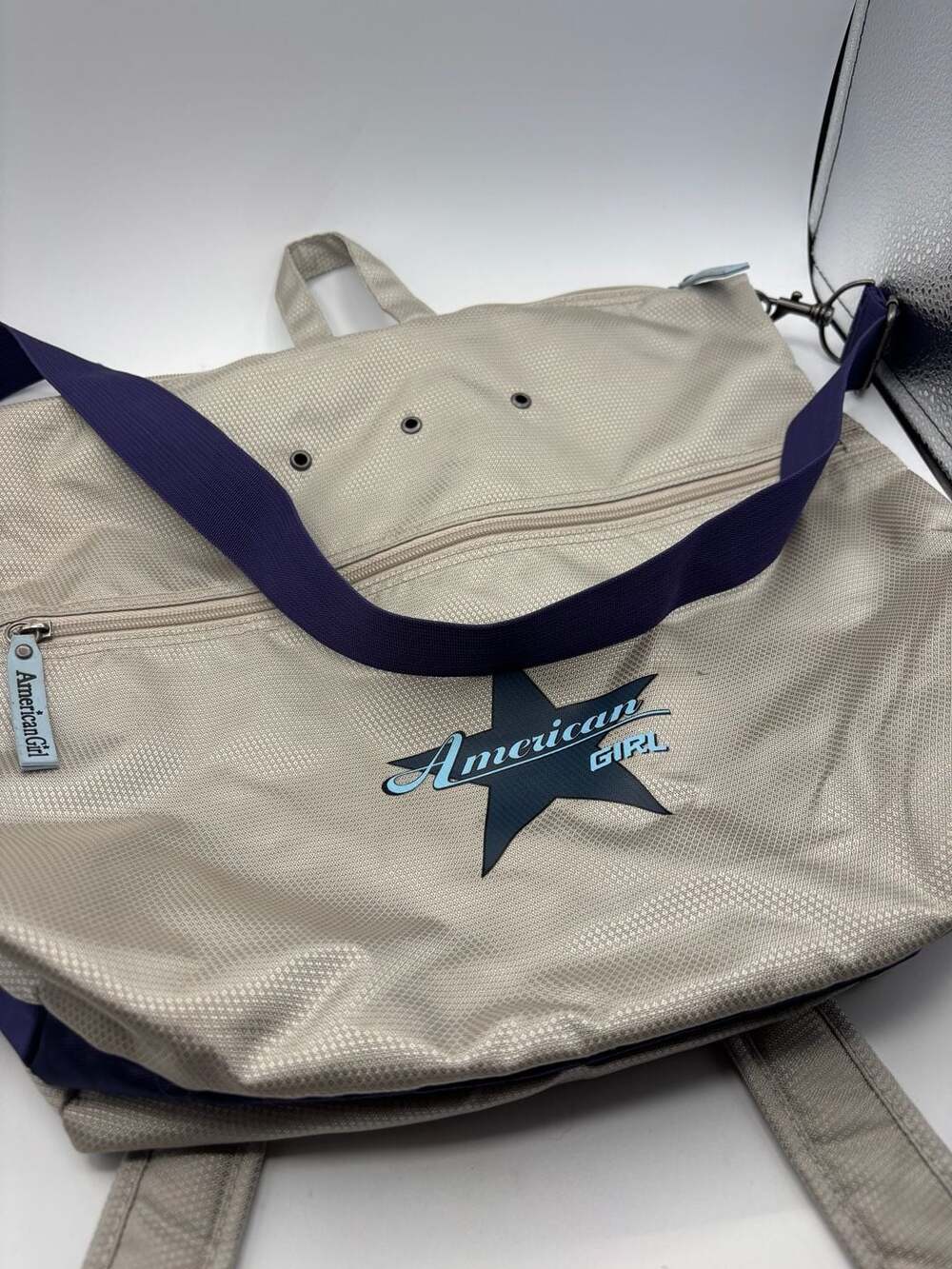 American Girl Doll Retired Reversible School Tote Bag with Star Graphic